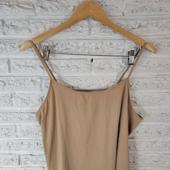 Time Tru Womens Top XL Camisole Beige Lightweight Adjustable B19E - Picture 3 of 8